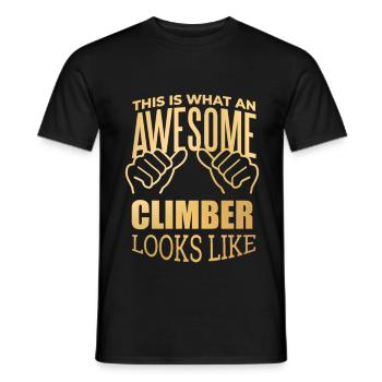 Climbing Climbing Climbing - Men's T-Shirt - black - Front - AI Model Male 178 light (178cm)