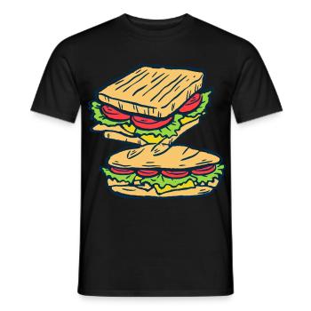 Sandwich Fast Food Cook Cooks Cook Cook - Men's T-Shirt - black - Front - AI Model Male 178 light (178cm)