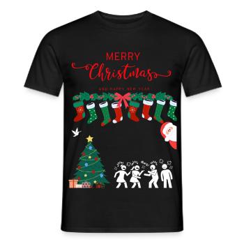 Merry Christmas - Men's T-Shirt - black - Front - AI Model Male 178 light (178cm)