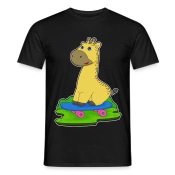 Giraffe Skater Skateboard - Männer T-Shirt - Schwarz - Vorne - AI Model Male 178 light (178cm)