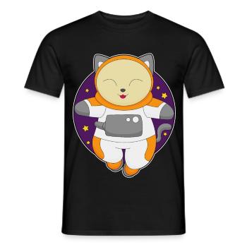 Cat Astronaute Espace - T-shirt homme - noir - Devant - AI Model Male 178 light (178cm)
