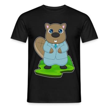 Biber Bräutigam Anzug Hochzeit - Männer T-Shirt - Schwarz - Vorne - AI Model Male 178 light (178cm)