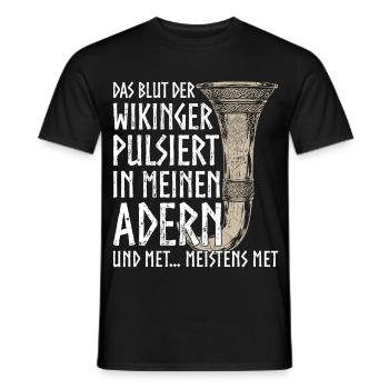 Drôle Toast Hydromel à boire Corne Viking Humour - T-shirt homme - noir - Devant - AI Model Male 178 light (178cm)