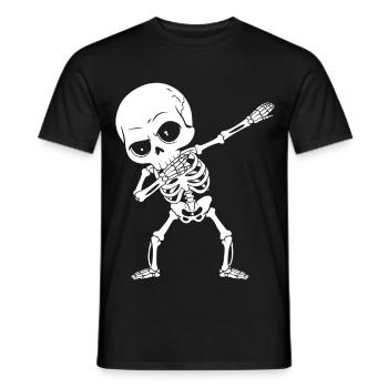 Drôle Dabbing Squelette Halloween Cadeau effrayant - T-shirt homme - noir - Devant - AI Model Male 178 light (178cm)