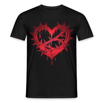 Heart with thorns - Men's T-Shirt - black - Front - AI Model Male 178 light (178cm)