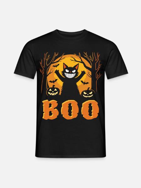 Skelett im Kapuzenmantel Halloween - Männer T-Shirt - Schwarz