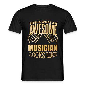 musique - T-shirt homme - noir - Devant - AI Model Male 178 light (178cm)