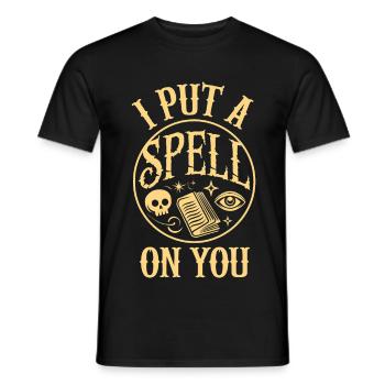 J’ai mis un sort sur toi Costume de sorcière drôle d’Halloween - T-shirt homme - noir - Devant - AI Model Male 178 light (178cm)