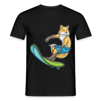 Fox Surfing Surfboard Summer - Men's T-Shirt - black - Front - AI Model Male 178 light (178cm)