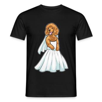 Poodle Bridal Wedding Dress Wedding - Men's T-Shirt - black - Front - AI Model Male 178 light (178cm)