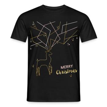 Filigrane de cerf, Joyeux Noël - T-shirt homme - noir - Devant - AI Model Male 178 light (178cm)