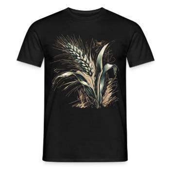 An ear of wheat - Men's T-Shirt - black - Front - AI Model Male 178 light (178cm)