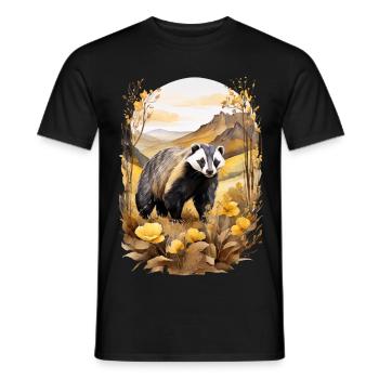 Blaireau à la montagne - T-shirt homme - noir - Devant - AI Model Male 178 light (178cm)