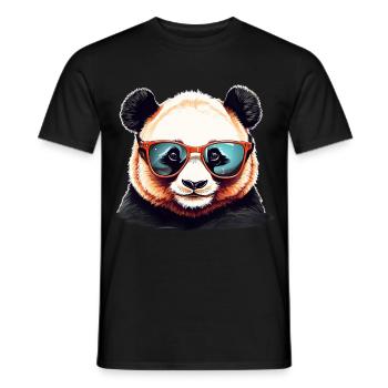 Casual panda head with sunglasses - Men's T-Shirt - black - Front - AI Model Male 178 light (178cm)
