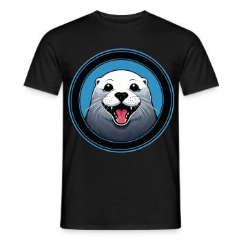 Cheerful seal - Men's T-Shirt - black - Front - AI Model Male 178 light (178cm)