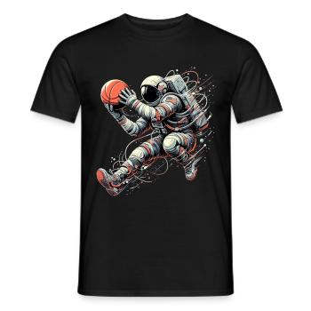 Basketball Astronaut Spaceman Gift - Men's T-Shirt - black - Front - AI Model Male 178 light (178cm)