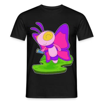 Butterfly Flashlight - Men's T-Shirt - black - Front - AI Model Male 178 light (178cm)