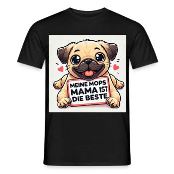 Funny Dog with Kids Message - Men's T-Shirt - black - Front - AI Model Male 178 light (178cm)