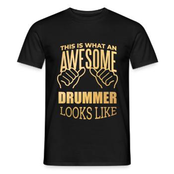 Drummer - Men's T-Shirt - black - Front - AI Model Male 178 light (178cm)
