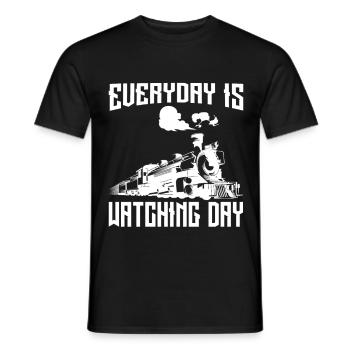 Everyday is Watching Day - Men's T-Shirt - black - Front - AI Model Male 178 light (178cm)