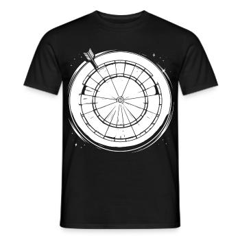 Dart Drawing - Men's T-Shirt - black - Front - AI Model Male 178 light (178cm)