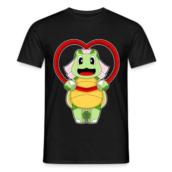 Tortue Mariée Coeur Mariage - T-shirt homme - noir - Devant - AI Model Male 178 light (178cm)