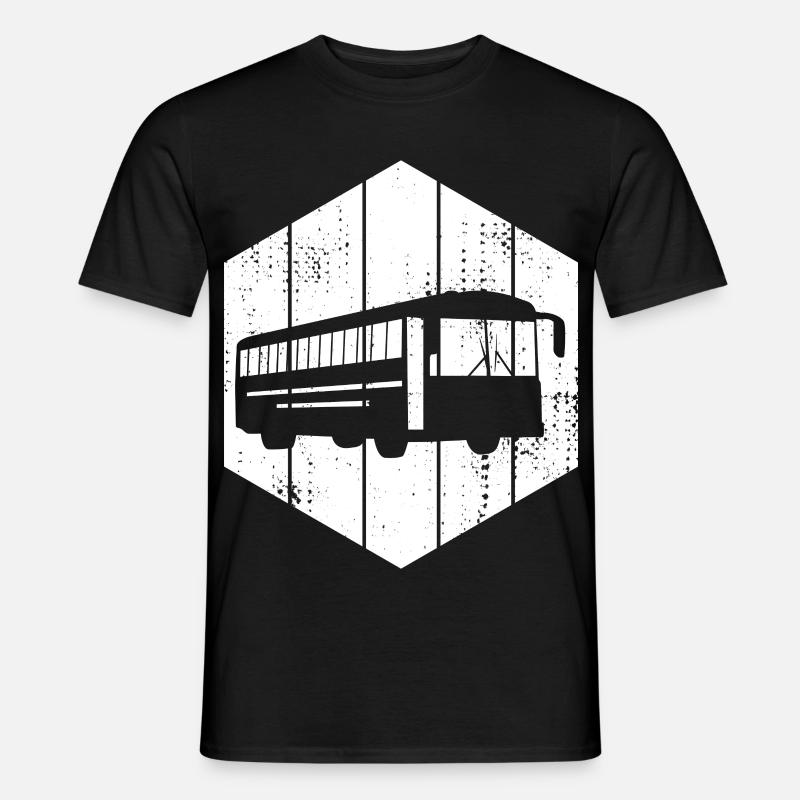 Bus tekening - Heren T-shirt - zwart