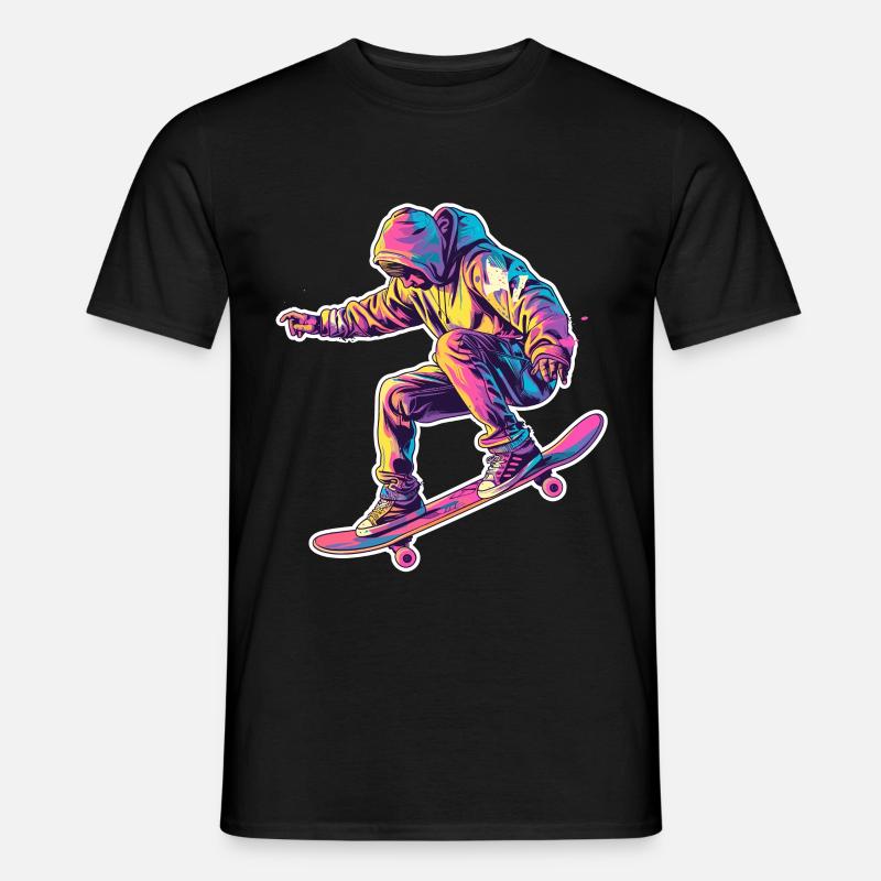 Retro Skateboarder - Männer T-Shirt - Schwarz
