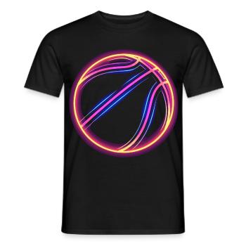 Basket-ball Retrowave - T-shirt homme - noir - Devant - AI Model Male 178 light (178cm)