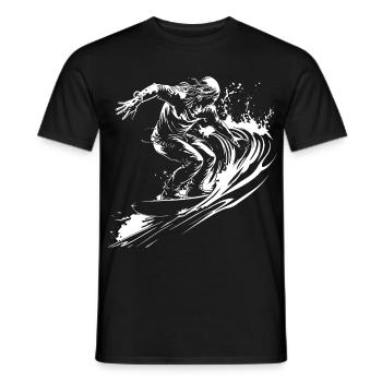 Surfer Sketch - Men's T-Shirt - black - Front - AI Model Male 178 light (178cm)