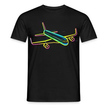 Retro Flugzeug Grafik - Männer T-Shirt - Schwarz - Vorne - AI Model Male 178 light (178cm)