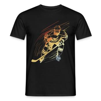 hockey player vintage look - Men's T-Shirt - black - Front - AI Model Male 178 light (178cm)