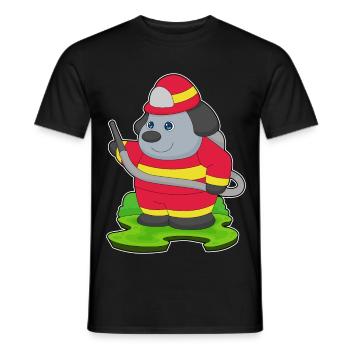 Hund Feuerwehrmann Feuerwehrschlauch Feuerwehr - Männer T-Shirt - Schwarz - Vorne - AI Model Male 178 light (178cm)