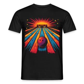 Bowling Cartoon Look - Männer T-Shirt - Schwarz - Vorne - AI Model Male 178 light (178cm)