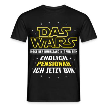 Pension Das wars - Endlich Pensionär ich jetzt bin - Männer T-Shirt - Schwarz - Vorne - AI Model Male 178 light (178cm)
