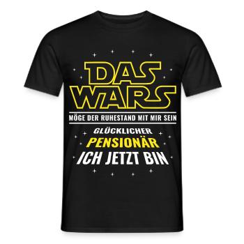 Pension - Das wars - Glücklicher Pensionär ich bin - Männer T-Shirt - Schwarz - Vorne - AI Model Male 178 light (178cm)