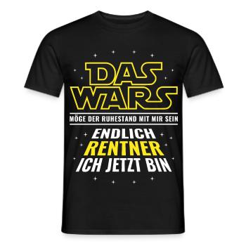 Rente Das wars - Endlich Rentner ich jetzt bin - Männer T-Shirt - Schwarz - Vorne - AI Model Male 178 light (178cm)