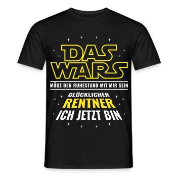 Rente Das wars - Glücklicher Rentner ich jetzt bin - Männer T-Shirt - Schwarz - Vorne - AI Model Male 178 light (178cm)