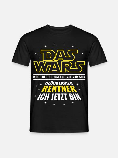 Rente Das wars - Glücklicher Rentner ich jetzt bin - Männer T-Shirt - Schwarz