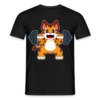 Tiger Bodybuilder Langhantel Bodybuilding - Männer T-Shirt - Schwarz - Vorne - AI Model Male 178 light (178cm)