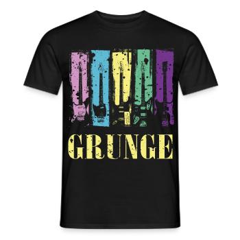 Grunge Guitare Couleur Pop Rock Style Vintage - T-shirt homme - noir - Devant - AI Model Male 178 light (178cm)