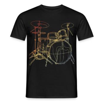 Drums Vintage Look - Men's T-Shirt - black - Front - AI Model Male 178 light (178cm)