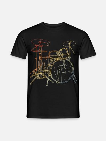 Schlagzeug Vintage Look - Männer T-Shirt - Schwarz