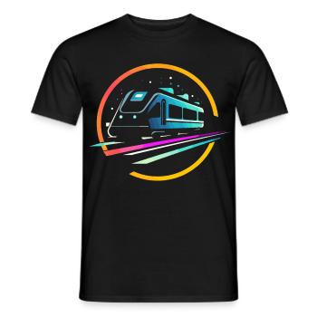 Bande dessinée Train - T-shirt homme - noir - Devant - AI Model Male 178 light (178cm)