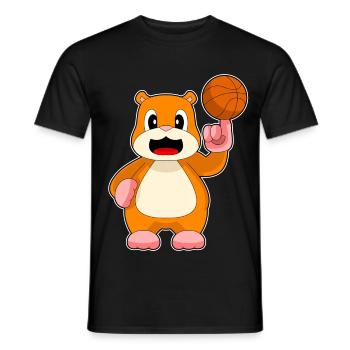Hamster Basketteur Joueur Basketball - T-shirt homme - noir - Devant - AI Model Male 178 light (178cm)