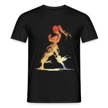 Vintage Kickboxerin - Männer T-Shirt - Schwarz - Vorne - AI Model Male 178 light (178cm)