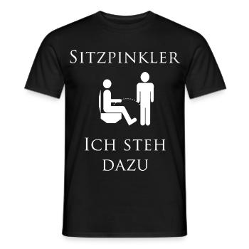 Sitting pee - I stand by it - Men's T-Shirt - black - Front - AI Model Male 178 light (178cm)