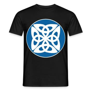 Blaues keltisches Symbol - Männer T-Shirt - Schwarz - Vorne - AI Model Male 178 light (178cm)