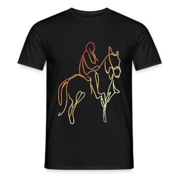 Dessin d’équitation vintage - T-shirt homme - noir - Devant - AI Model Male 178 light (178cm)