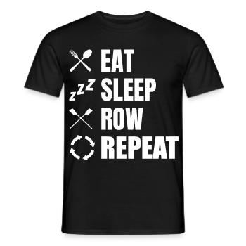 Manger dormir Row Répéter - T-shirt homme - noir - Devant - AI Model Male 178 light (178cm)